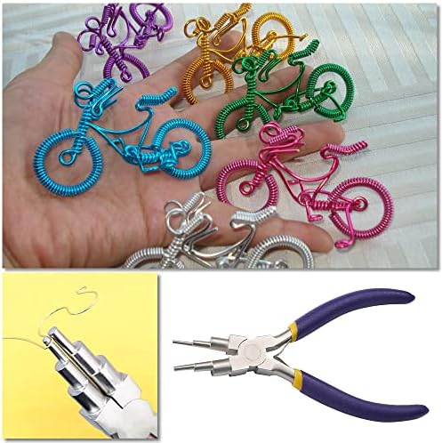 6 in 1 Bail Making Plier Carbon Steel Plier with Non-Slip Handle Wire Looping Forming Plier for DIY Jewelry Beading Making