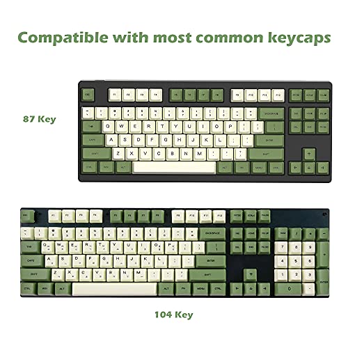 Idobao Matcha Keycaps Green Pbt Keycaps Dye Sublimation Oem Profile Full Layout 128 Keys For Cherry Gateron Kailh Switches Suits Gh61/Rk61/Akko Mechanical Keyboard English Korean Russian(English) #TOP6