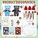 Poen 24 Set Christmas Gift 4 Inch Mini Christmas Stuffed Plush Bear with Santa Hat Scarf Cards Organza Bags Xmas Small Bear Toy Set for Holiday Party Favor(Vibrant Style)