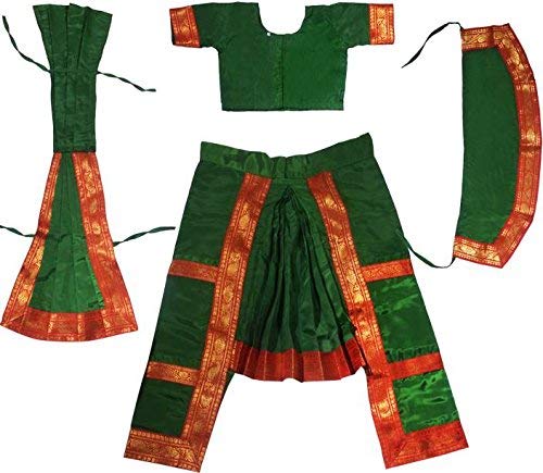 FLIPWORLD Flip Enterprises Green Bharatnatyam classical Dance Costume For girls Fancy Dress Competitions/Annual Functions/School Events (14-16 YEARS) (B0C2JCCCR4) Amazon Price History, Amazon Price Tracker