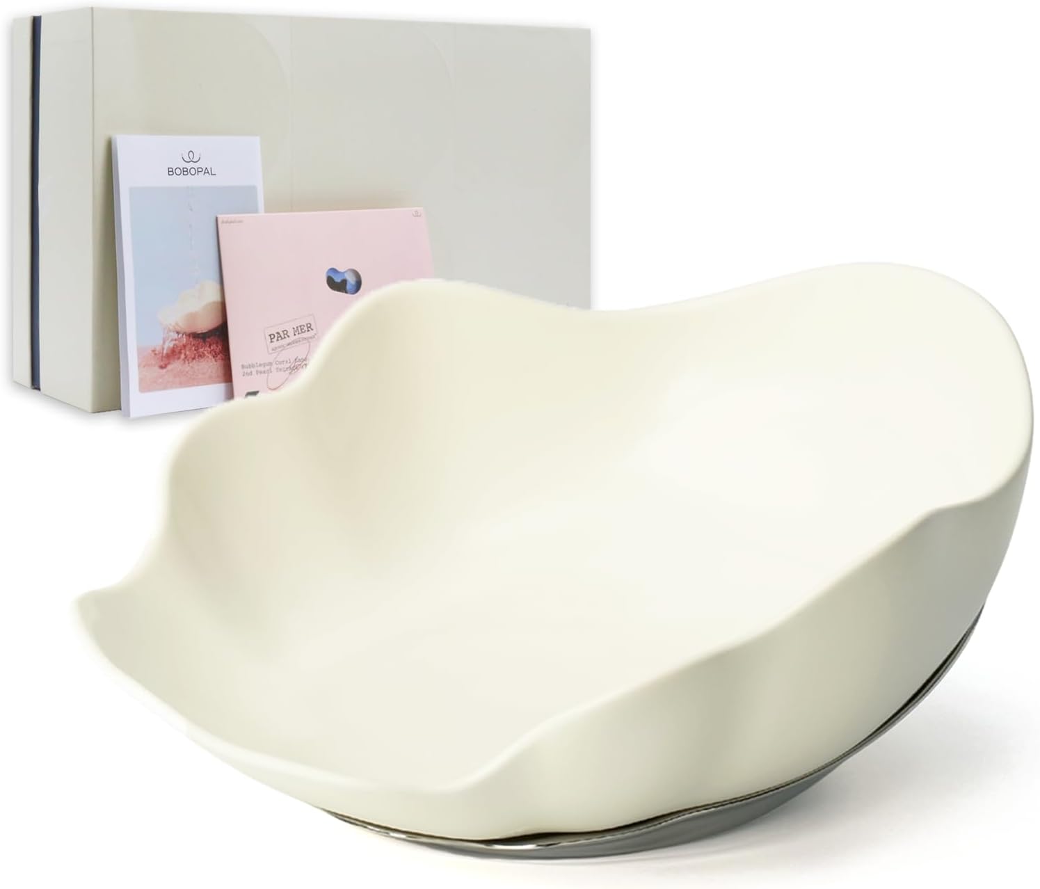 Shell Ceramic Dog Bowls & Cat Food Bowl, Whisker-Friendly Feeding Dish for Small Dogs & Cats, Non-Slip Food Grade Pet Bowl with Stainless Steel Base, Aesthetic Design