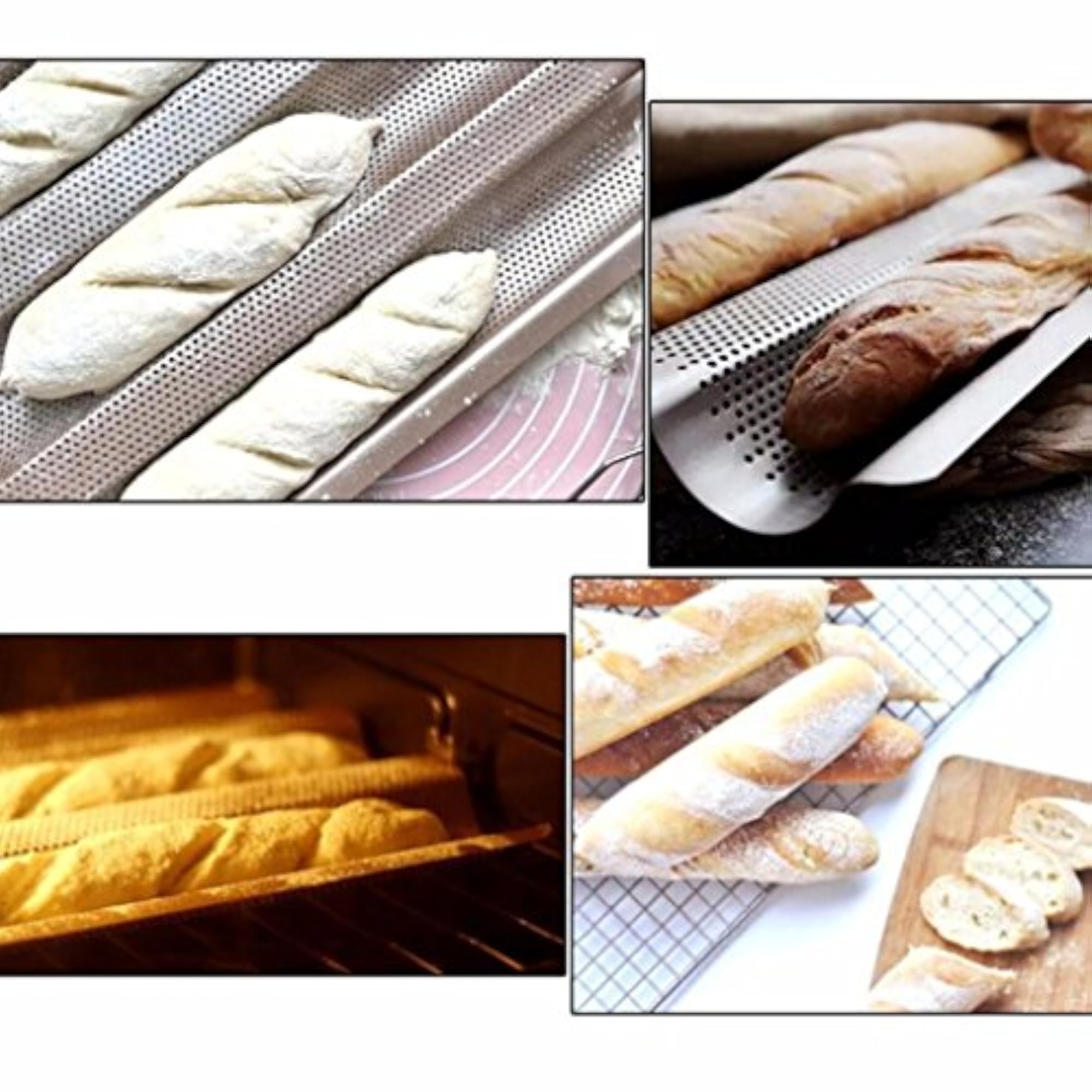 Perforated Baguette Pan for French Bread Baking