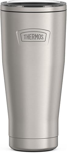 THERMOS ICON SERIES, vaso de acero inoxidable con cierre deslizante, 18 onzas, acero inoxidable mate