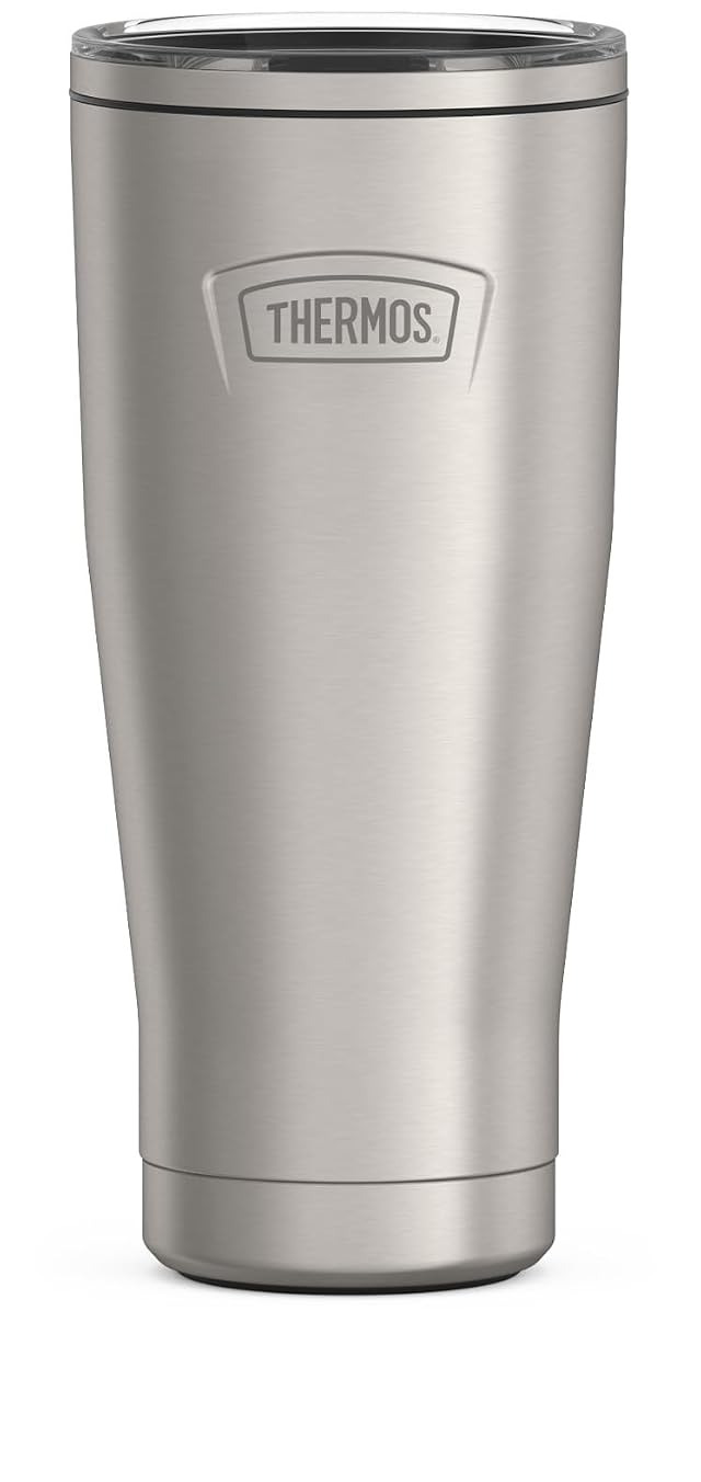 THERMOS ICON SERIES Stainless Steel Tumbler with Slide Lock 18 Ounce Matte Stainless Steel