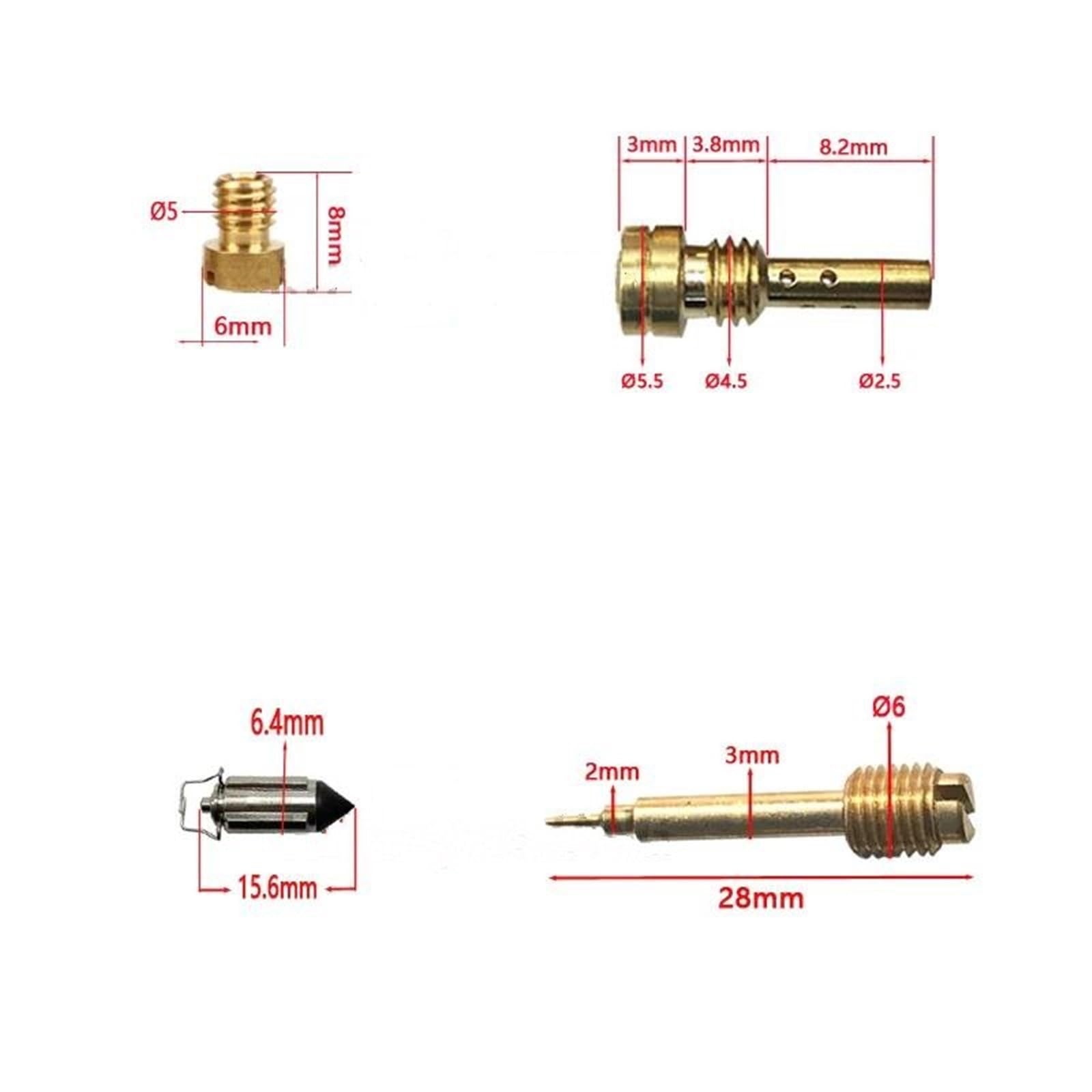 Revisione Riparazione Kit Di Riparazione Carburatore Per Moto Per Kawasaki W650 BJ650 1999-2006, Parti Ricambio Per La Ricostruzione Del Motore W BJ 650 Carburatore Ricostruzione Kit(SET 1)