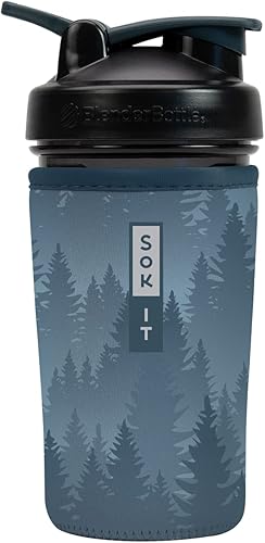 Miniatura 13 de Funda aislante de neopreno para botella mezcladora de proteínas Sok It BotlSok (Jardín inglés de picnic, se ajusta a botella mezcladora de 28 oz)