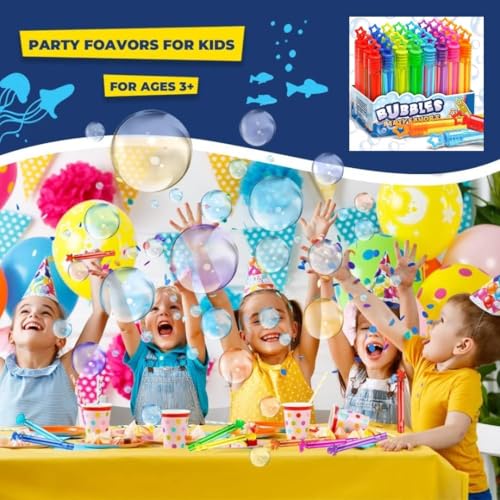 LeQQ 48 Pack Mini Bubble Wands - Leak - Proof, Long - Lasting Bubbles | Perfect for Party Favors & Classroom Prizes