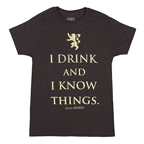HBO's Game of Thrones I Drink and I Know Things Adult T-Shirt - Charcoal (Medium)