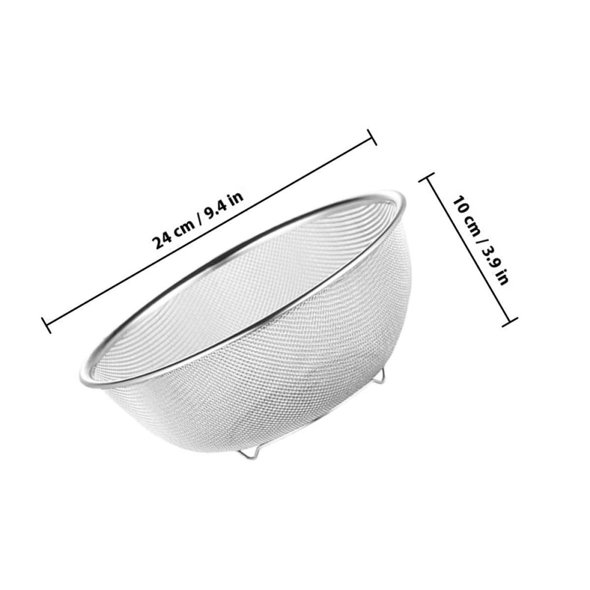 Set di Scolapasta in Acciaio Inox Maglia Fine per Frutta e Alimenti, Design Semplice e Filtro per Acqua, la Cucina Quotidiana