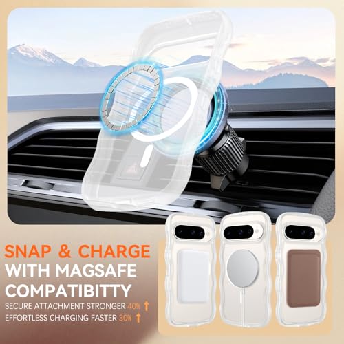 Coque Pixel 10 compatible MagSafe fine et mate blanche