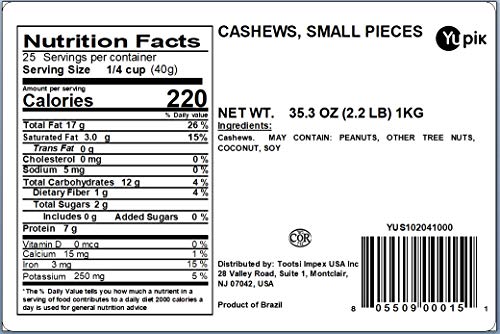 Yupik Nuts Cashews Small Pieces, 2.2 Lb #TOP1