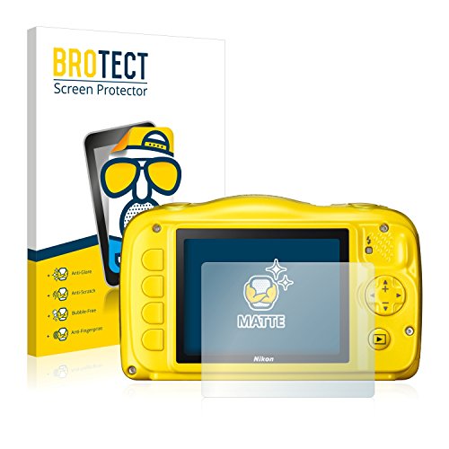 BROTECT Protector Pantalla Anti-Reflejos Compatible con Nikon Coolpix S33 (2 Unidades) Pelicula Mate Anti-Huellas