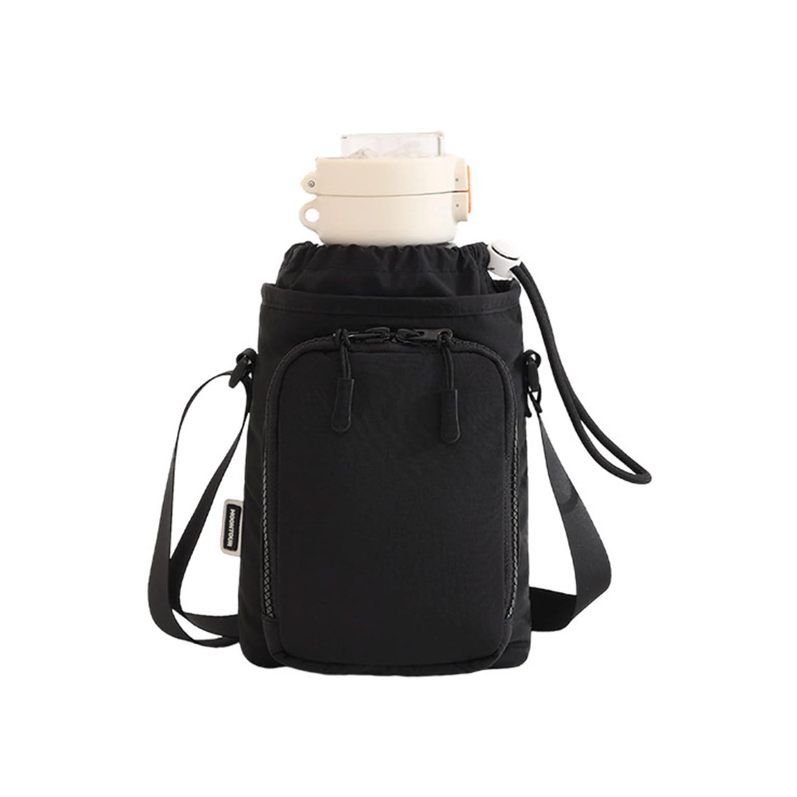 Piceioep Adjustable Strap Water Bottle Pack with Multiple Compartments for Commuting Travel Adults Cycling Carry Bag