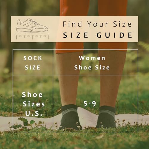 Image of Women Non Slip Grip Ankle Socks with Anti-Skid Soles Cushioned for Elderly, Yoga, Pilates, Ballet, Hospital, Home, Walking