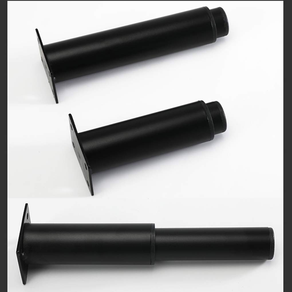 Lot De 4 Pieds De Meuble Réglables En Métal, Noirs, 12-18 Cm