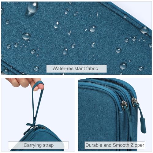 FYY Electronics Accessories Organiser Bag, Double-Layer Travel Cable Organiser Bag Pouch Portable Waterproof All-in-One Carry Travel Bag for Cable, Cord, Charger, Phone, Hard Disk S-Dark Green - Image 3
