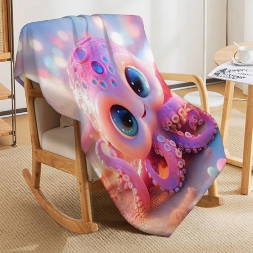 Couverture flannel poulpe mignonne de 150x200cm pour lit et canapé - 8