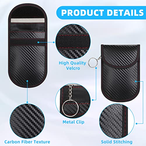 Yexiya 8 Pcs Upgraded Faraday Bag For Key Fob Faraday Key Fob Protector Key Pouch Key Case For Car Keys Rfid Pouch Keyfob Rfid Signal Blocking Bag Anti Theft Pouch (Black And Red, Without Key Ring) #TOP2