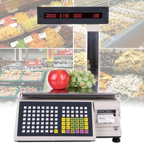 Báscula digital con impresora térmica y pantalla doble 15Kg miniatura 1