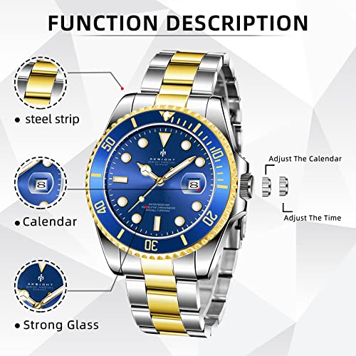 BENYAR - Stylish Wrist Watch for Men, Genuine Stainless Steel Strap, Perfect Quartz Movement, Waterproof and Scratch Resistant, Analog Quartz Business Watches, Best Mens Gift. - Image 5