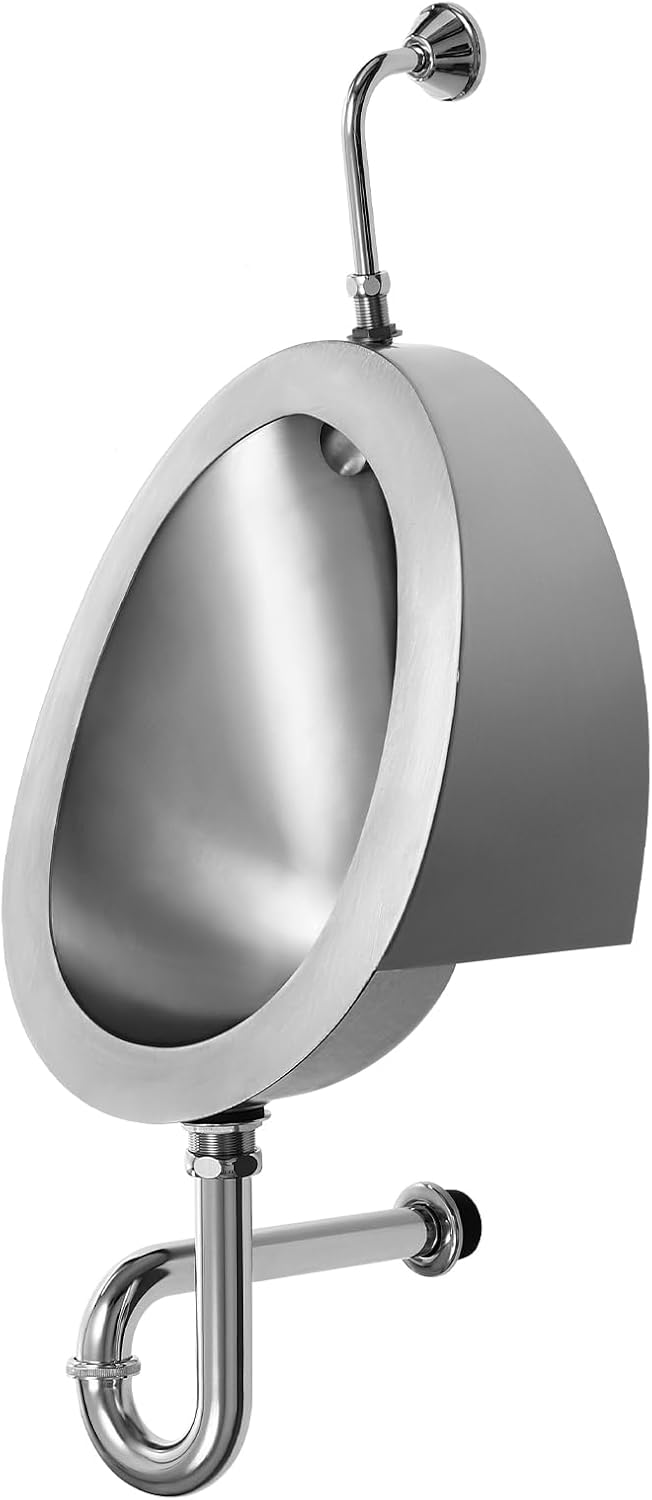 304 Stainless Steel Sensor Urinal,Wall Mounted Automatic Sensor Urinal,Household/Commercial Sensor Male Toilet for Restaurants,Shopping Malls,Airports,Hospitals,Schools
