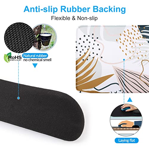 Ileadon Keyboard Wrist Rest + Mouse Pad + Mouse Wrist Rest Support Set, Memory Foam For Easy Typing Pain Relief, 3Pcs Keyboard Mouse Pad Set For Computer, Laptop, Home & Office - Tropical Plants #TOP5