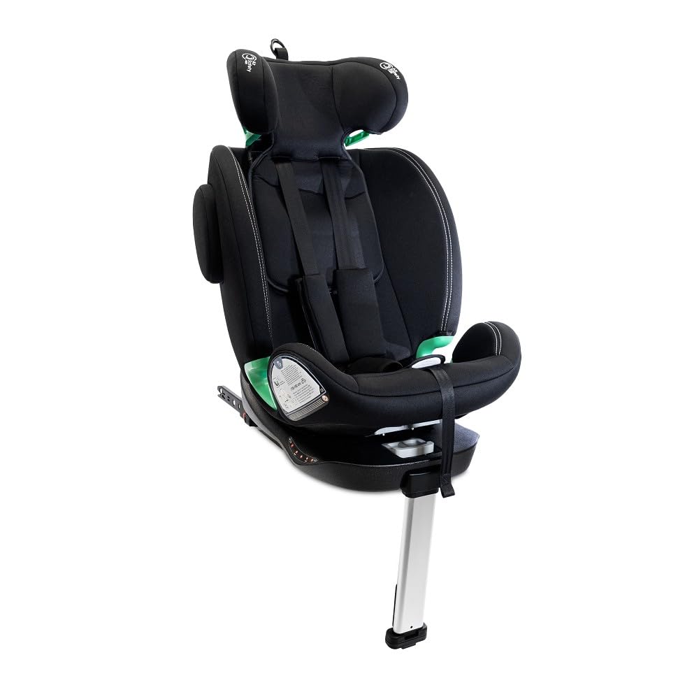 Interbaby Silla Coche Bebé PAX i-Size ISOFIX 360° Grupo 0+1+2+3 (Negro) | Silla auto giratoria 360 reclinable 40-150 cm, reductor recién nacido, protección lateral SPS, pata de apoyo