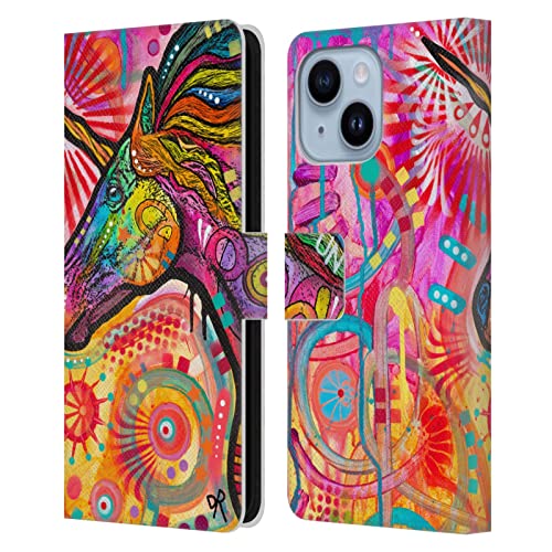 Étui en cuir iPhone 14 Plus Dean Russo Licorne offrant une protection intégrale chic.