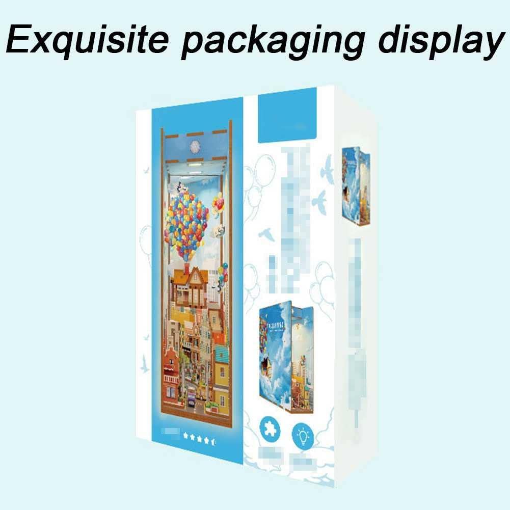 Model edukacyjny Puzzle 3D Booknook Book End Wkładka półki z instrukcją montażu i oświetleniem LED oraz wykwintnym opakowaniem do półki na książki w biurze bibliotecznym