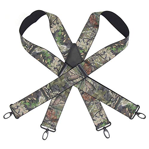 Suspenders For Men Heavy Duty Big And Tall Camo Mens Tactical Suspenders With Adjustable Clip Elastic X Back Work Suspenders Military Style Men's Jeans Belt Suspenders With Swivel Hook 2" Wide #TOP1