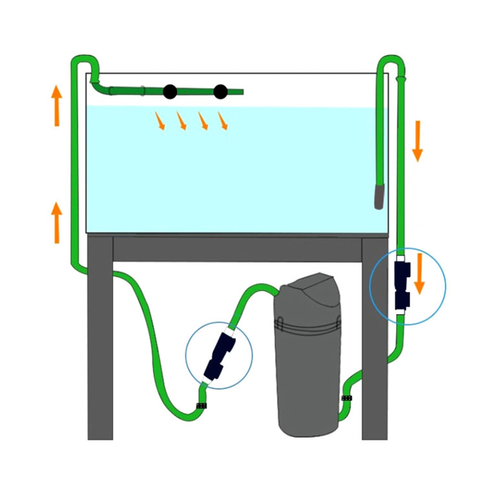 Aquarium de soupape à double robinet - Connecteur de tuyau de tuyau de poisson à poisson | Vanne de soupape Release rapide Pompe à air Vannes de commande d'écoulement d'aquarium pour le sel d'eau fraî