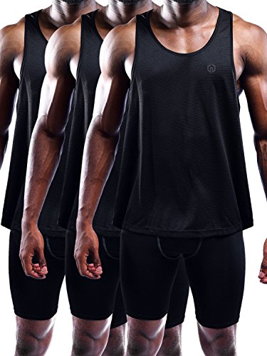 Neleus Men's 3 Pack Dry Fit Athletic Muscle Tank Workout Gym Shirt,5031,Black,S,Eu M #TOP1