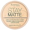 Rimmel London Stay Matte - 001 Transparent - Pressed Powder, Lightweight, High Coverage, Shine Control, 0.49oz