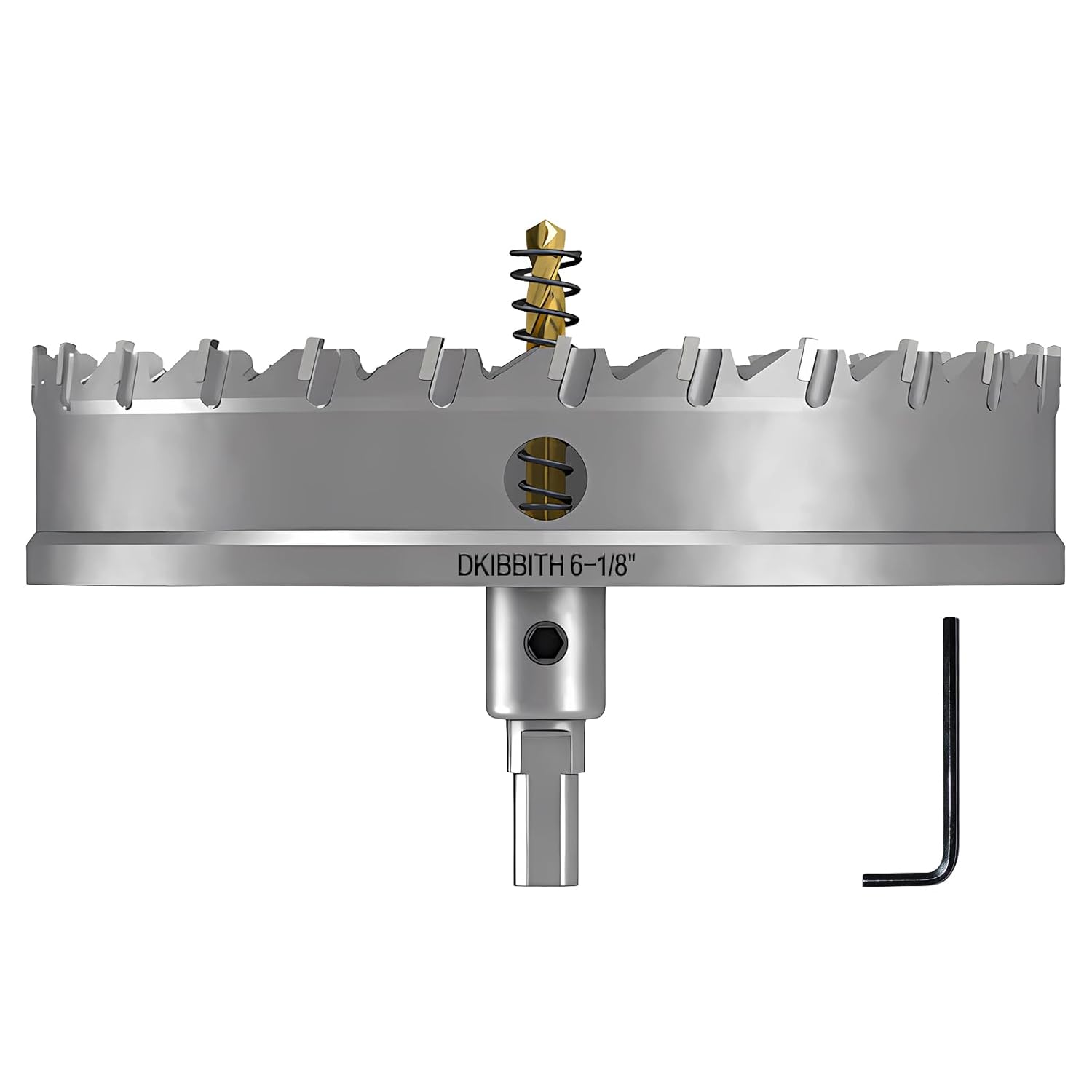 DKIBBITH TCT Hole Saw Set, 6-1/8"(156mm) Heavy Duty Tungsten Carbide Tipped Hole Cutters for Stainless Steel, Copper, Iron, Brass, Plastic with Titanium-Plated Pilot Drill Bits
