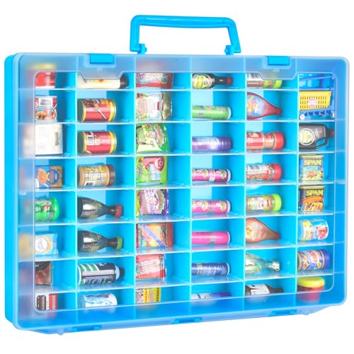 FULLCASE Case Compatible with 5 Surprise for Mini Brands Toys Series 1-4 Mystery Capsule Storage, for Mini Mart Collection Organizer for Collectibles(Case Only), Blue