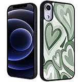 CFIRE for iPhone 11 Girls Women Cute Case Green Love Heart Print Soft TPU Hard Back Shockproof...