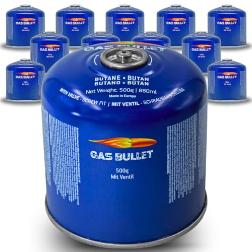 Gas Bullet ® Gaskartusche 500g passend für Gaskocher und Geräte mit Schraubventilanschluss | Gaskartusche EN417 | Ventilkartusche für Camping (24)