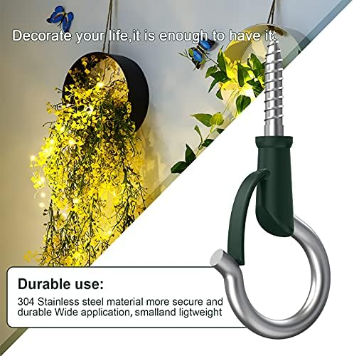BOZXYE 24 Pack Q-Hanger, Upgrade 304 Stainless Steel Screw Christmas Light Hangers Hooks for Outdoor String Lights, Easy to Release Christmas String Light Fairy Lights Outdoor Wire