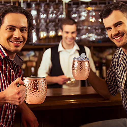 20 Pcs Moscow Mule Mugs Copper Mugs Moscow Mule Cups 19 Oz Hammered Cups Copper Cups 304 Copper Plated Stainless Steel Mug For Chilled Drinks Coffee Wine 3.6 Inch (Rose Gold) #TOP2