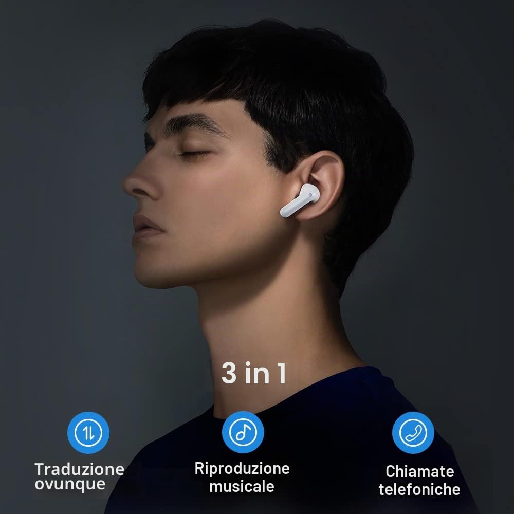 Timekettle M3 Instantaneo Voice Traduttore, App per 40 lingue e 93 dialetti, traduttore vocale espatriati esplorare la vita con la libertà, supporta iOS e Android