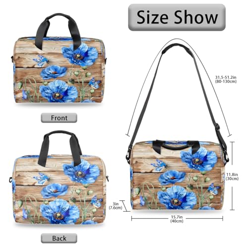 Maletín para Laptop Retro Azul con Diseño Floral 15.6" miniatura 5