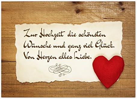 Hochzeitskarte „Rustikale Liebe Vintage“ – Glückwunschkarte DIN A6 Mit Umschlag, Made In Germany