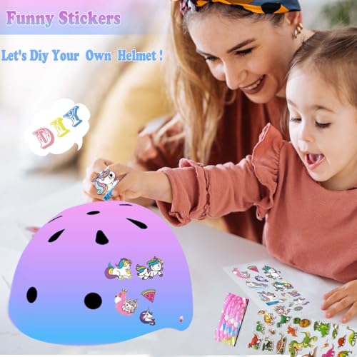 Image of FOOKCIAN Kids Helmet,Toddler Skateboard Helmets for Ages 2-3-5-8-14 Years Boys Girls with Knee and Elbow Pads Wrist Guards fit Roller Skates,Skateboarding,Skating Scooter Adjustable Kids Helmet