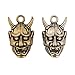 Brass Charm Evil Oni NOH Hannya Buddhist Mask Handmade Pendant (Gold)