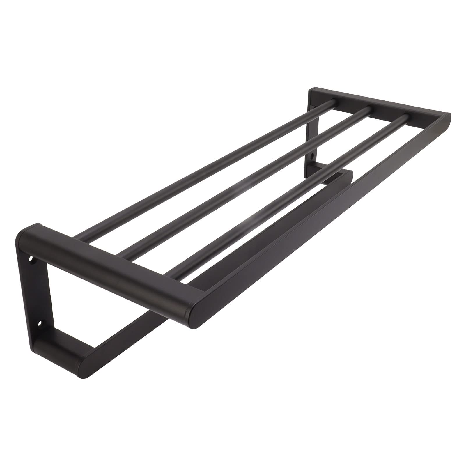 Półki łazienkowe Wieszak na ręczniki łazienkowe Space Aluminiowa półka na ręczniki do montażu na ścianie Wiertarka czarna (Black 50cm)