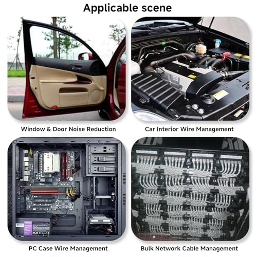 Image of High Temp Automotive Tape, Polyester Heat Cloth Wiring Harness Tape, Multipurpose Automotive Wiring Harness Tape for Car Wiring Harness Wrapping, 9mmx15m, Black