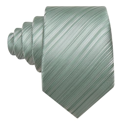 Image of Barry.Wang Tie Sets for Men Silk Stripe Necktie Woven Checkered Handkerchief Cufflinks Formal Business Wedding