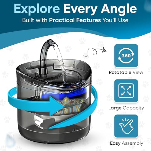 Fuente de agua automática para gatos 2L con USB miniatura 2