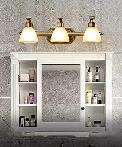 Applique murale dorée E14 design rétro chic pour miroir de salle de bain