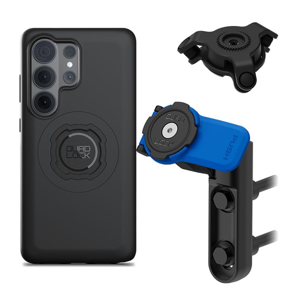 Quad Lock Brake/Clutch Motorcycle Phone Mount with Vibration Dampener and MAG Phone Case for Galaxy S26 Ultra